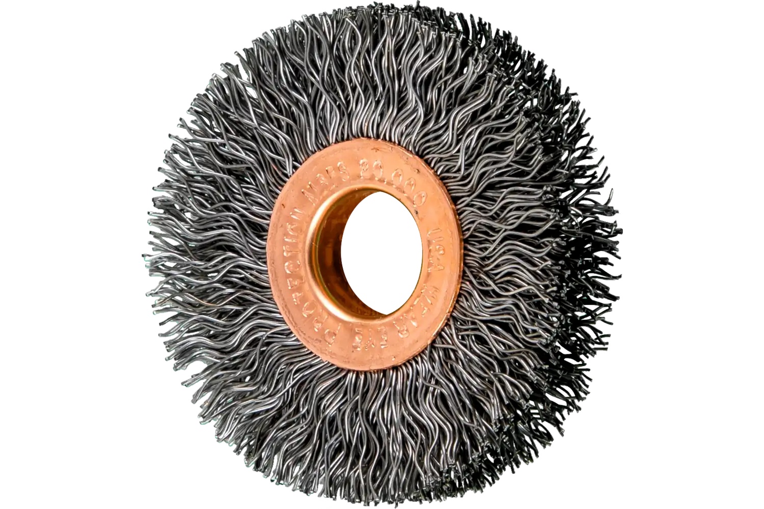 Picture of Pferd Tube Center Wire Wheel Brush 2" Dia. .014 Carbon Steel 1/2-3/8" Arbor